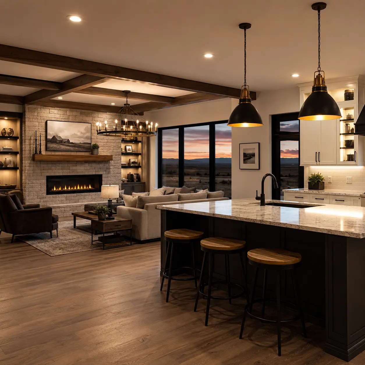 Residential lighting in an Elizabeth, Colorado home