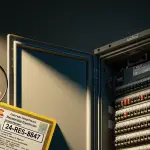 Magnifying glass over a Colorado electrical license beside an open panel, how to hire an electrician the right way